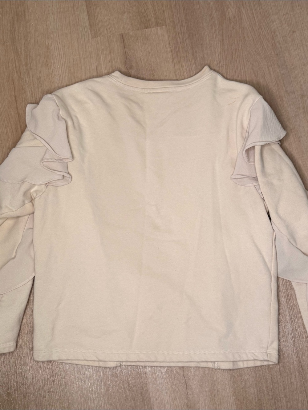 Target Cream Ruffle Long Sleeve Tee - Picture 3 of 3